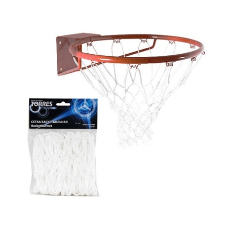 Купить Сетка баскетбольная Torres, нить 4 мм, белая в Богучаре 