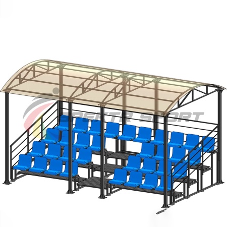 Купить Трибуна для зрителей 4 ряда на 34 места с навесом и перилами в Богучаре 