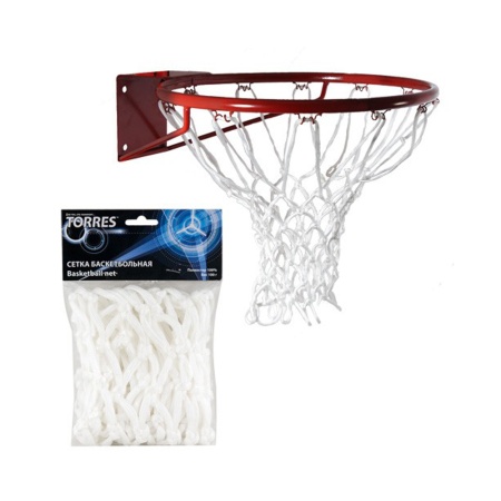 Купить Сетка баскетбольная Torres, нить 6 мм, белая в Богучаре 